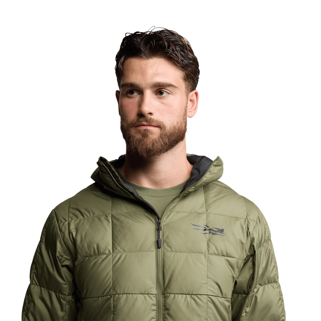 Microdown Hooded Jacket Olive Green